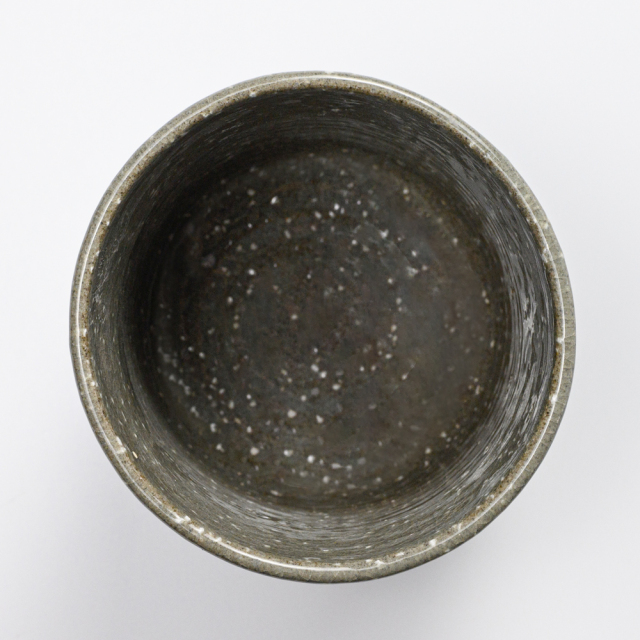 萩焼(伝統的工芸品)大湯呑刷毛青荒筒No102