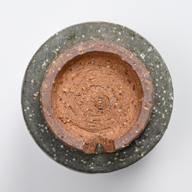 萩焼(伝統的工芸品)大湯呑刷毛青荒筒No102