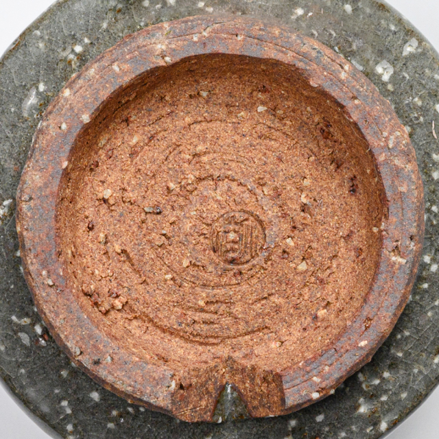 萩焼(伝統的工芸品)大湯呑刷毛青荒筒No102