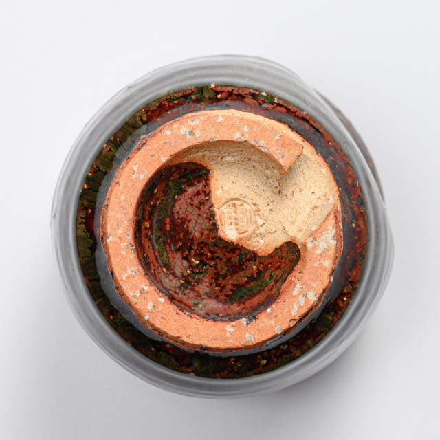 萩焼(伝統的工芸品)大湯呑鉄赤釉荒呉器えくぼNo105