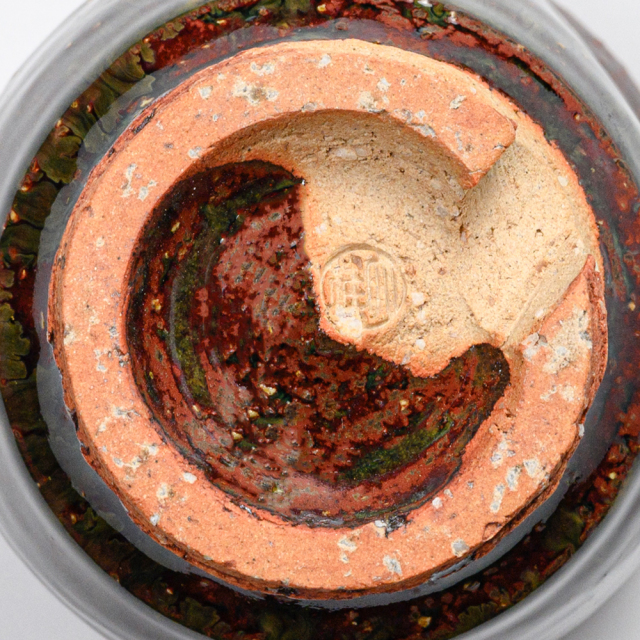 萩焼(伝統的工芸品)大湯呑鉄赤釉荒呉器えくぼNo105