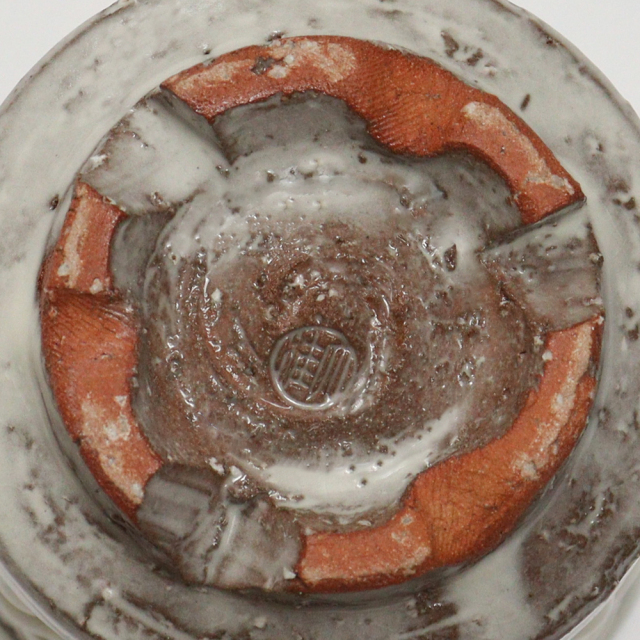 萩焼(伝統的工芸品)大湯呑鬼白松端反えくぼ桜高台