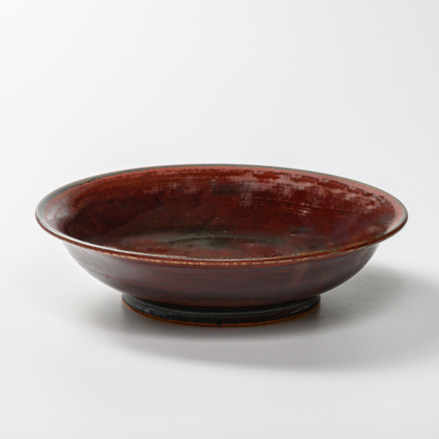 萩焼(伝統的工芸品)平鉢鉄赤釉朝顔