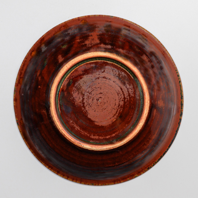 萩焼(伝統的工芸品)平鉢鉄赤釉朝顔