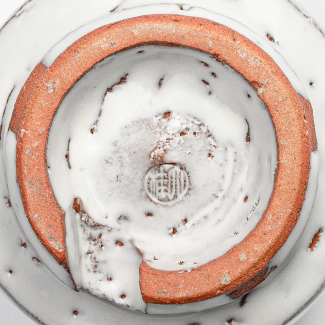 萩焼(伝統的工芸品)大湯呑鬼白荒松筒ヘラメNo108