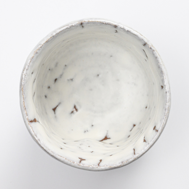 萩焼(伝統的工芸品)大湯呑鬼白荒松筒ヘラメ小No109
