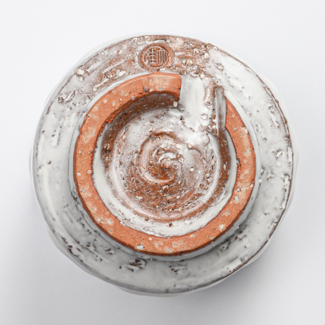 萩焼(伝統的工芸品)大湯呑鬼白荒松筒ヘラメ小No109