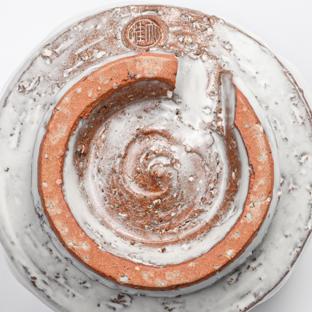 萩焼(伝統的工芸品)大湯呑鬼白荒松筒ヘラメ小No109