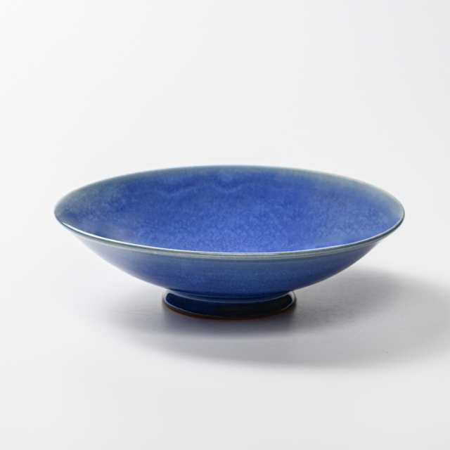 萩焼(伝統的工芸品)平鉢中透青釉末広