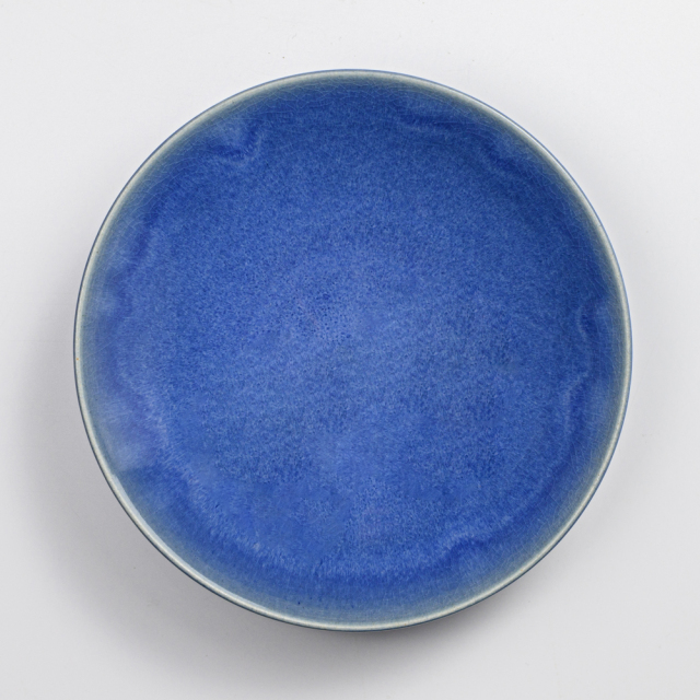 萩焼(伝統的工芸品)平鉢中透青釉末広