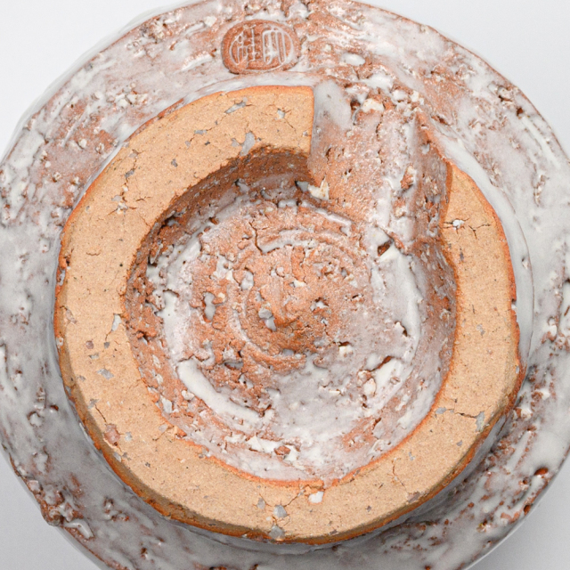 萩焼(伝統的工芸品)大湯呑鬼白特荒松筒ヘラメNo110