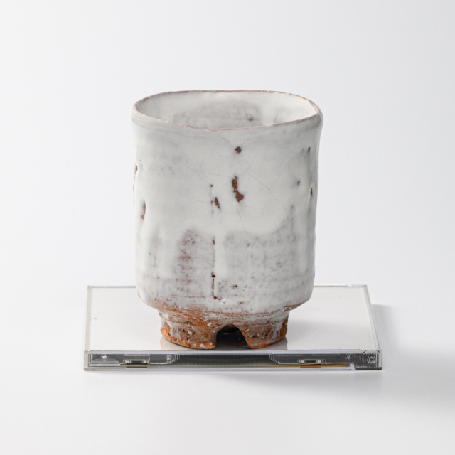 萩焼(伝統的工芸品)大湯呑鬼白特荒竹筒ヘラメNo111