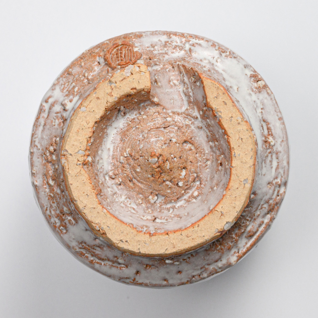 萩焼(伝統的工芸品)大湯呑鬼白特荒竹筒ヘラメNo111