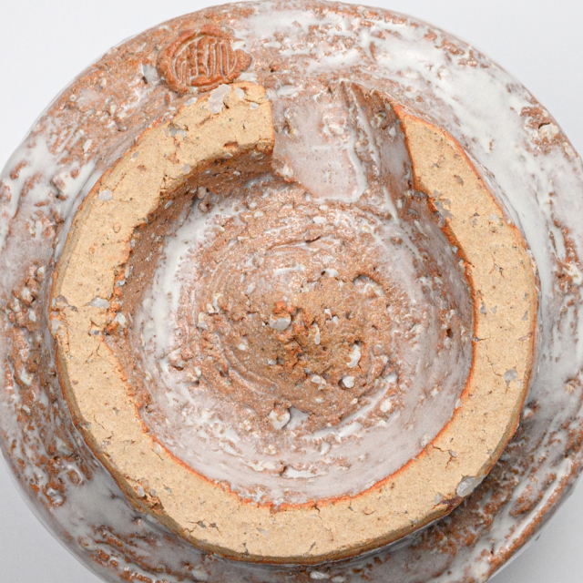 萩焼(伝統的工芸品)大湯呑鬼白特荒竹筒ヘラメNo111