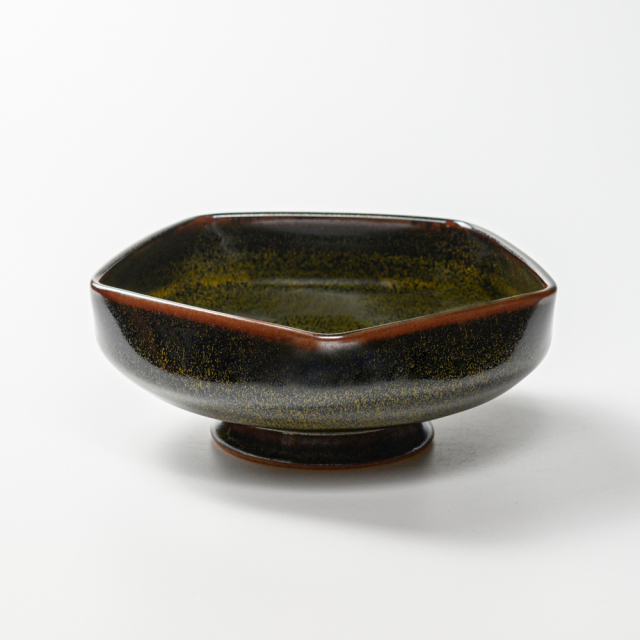 京焼　乾山写し透かし鉢 あやめ　逸品 AKOMEYA TOKYO/ 4.5茶漬碗 渕錆白マット(渕錆白マット): 食器