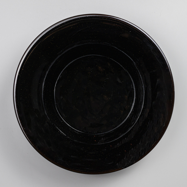 萩焼(伝統的工芸品)鉢銀黒星釉朝顔