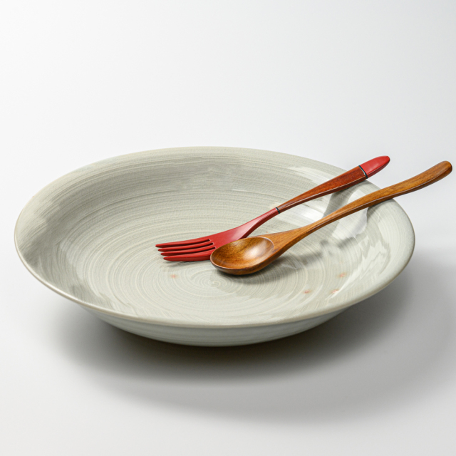 萩焼(伝統的工芸品)特大鉢刷毛姫朝顔