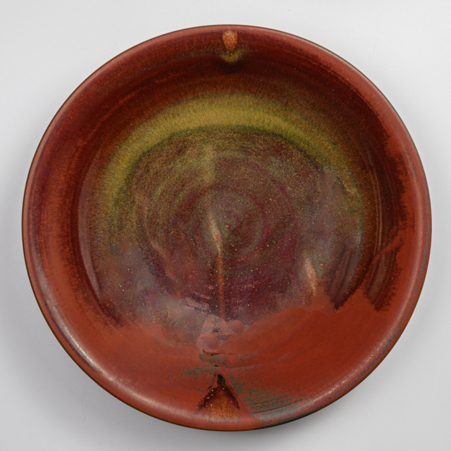 萩焼(伝統的工芸品)特大鉢鉄赤釉朝顔