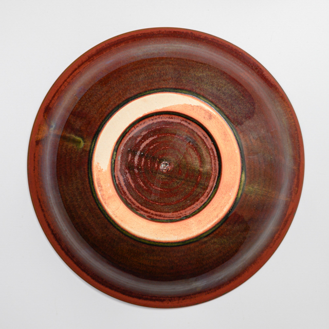 萩焼(伝統的工芸品)特大鉢鉄赤釉朝顔