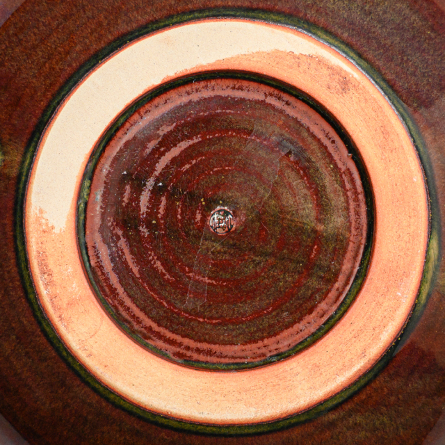 萩焼(伝統的工芸品)特大鉢鉄赤釉朝顔