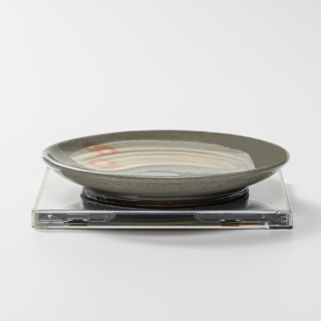 萩焼(伝統的工芸品)銘々皿刷毛青丸