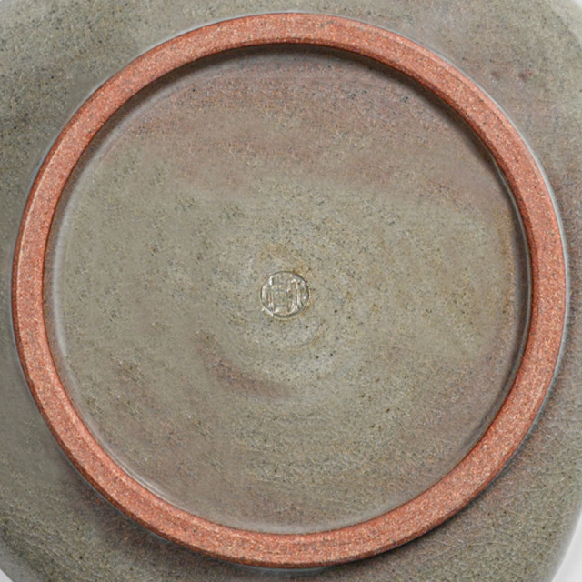 萩焼(伝統的工芸品)銘々皿刷毛青豆形一辺