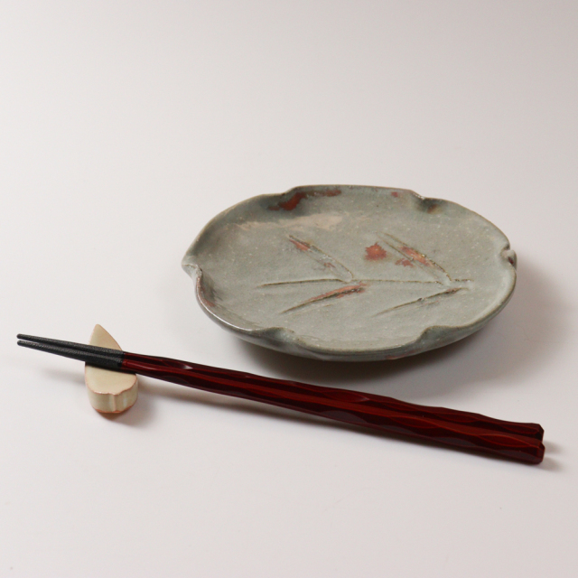 萩焼(伝統的工芸品)銘々皿御本手青木の葉