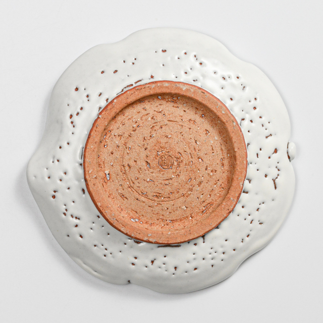 萩焼(伝統的工芸品)銘々皿鬼白松木の葉