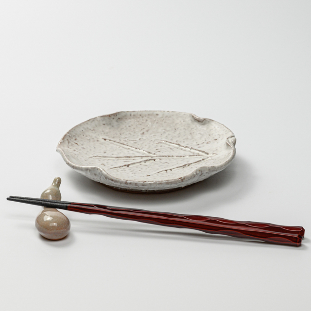 萩焼(伝統的工芸品)銘々皿鬼萩木の葉