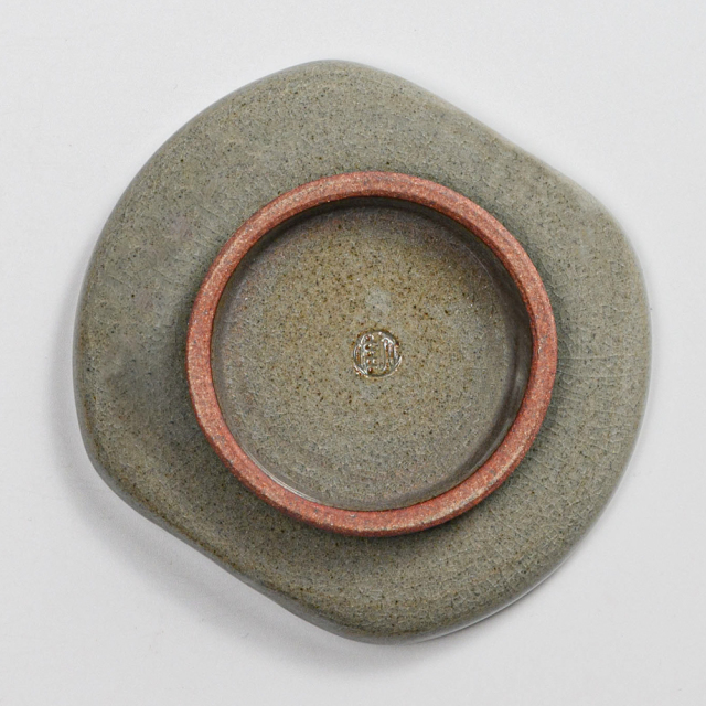 萩焼(伝統的工芸品)小皿刷毛青豆形二辺