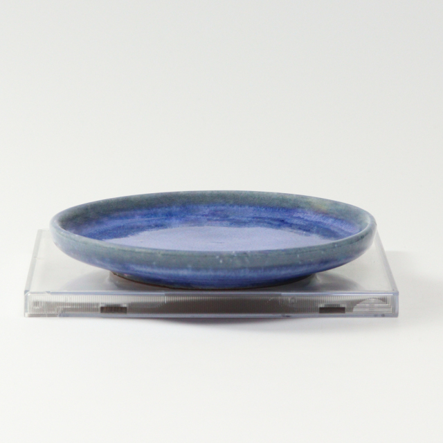 萩焼(伝統的工芸品)小皿透青釉丸No1237