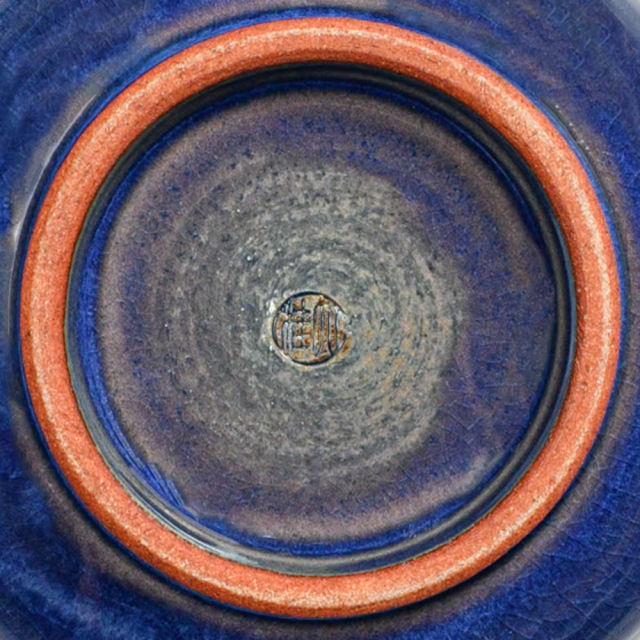 萩焼(伝統的工芸品)小皿透青釉豆形二辺