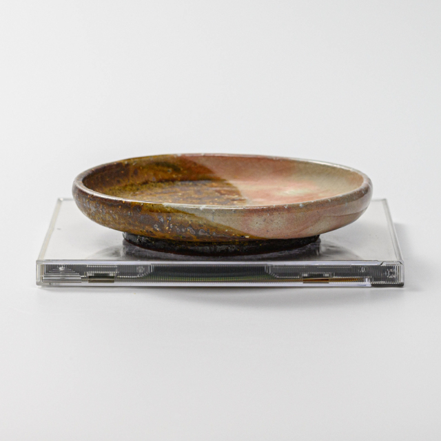 萩焼(伝統的工芸品)小皿掛分け(鉄釉&御本手)丸