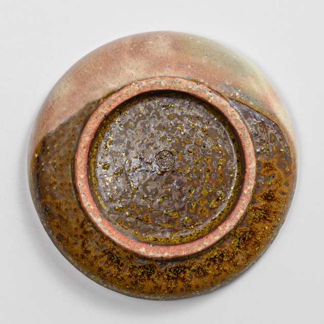 萩焼(伝統的工芸品)小皿掛分け(鉄釉&御本手)丸