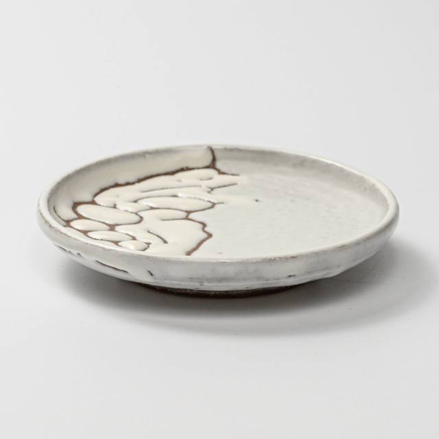 萩焼(伝統的工芸品)小皿鬼白松丸