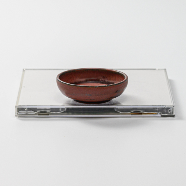 萩焼(伝統的工芸品)豆皿鉄赤釉丸