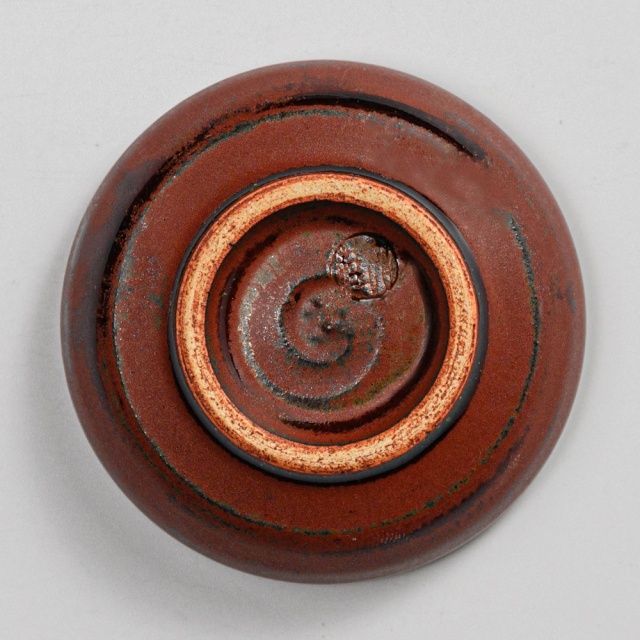 萩焼(伝統的工芸品)豆皿鉄赤釉丸