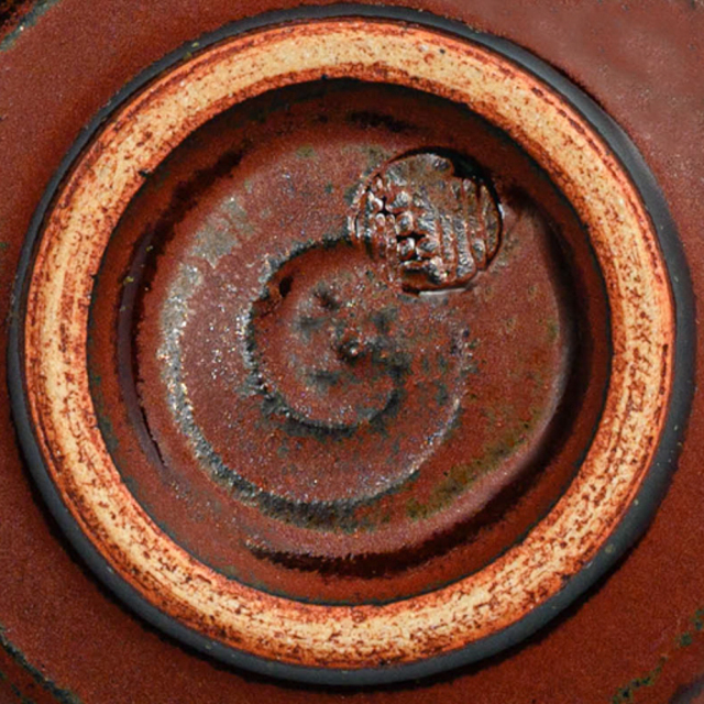 萩焼(伝統的工芸品)豆皿鉄赤釉丸