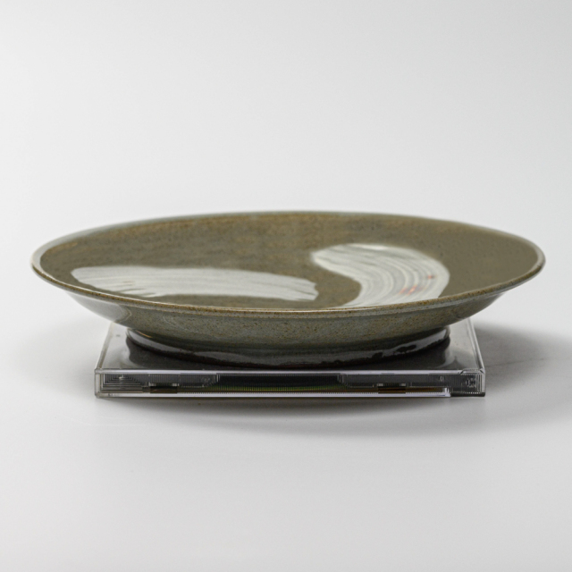 萩焼(伝統的工芸品)平皿中刷毛青丸