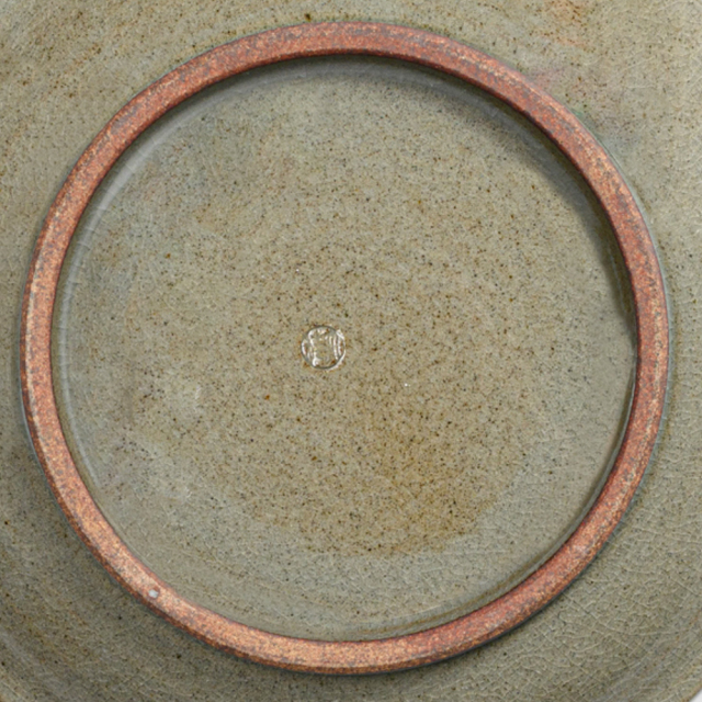 萩焼(伝統的工芸品)平皿中刷毛青丸