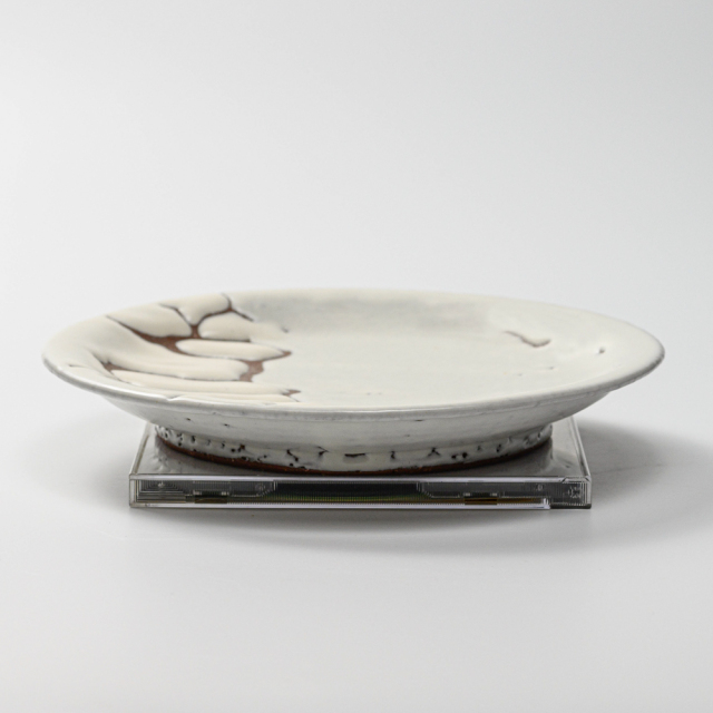 萩焼(伝統的工芸品)平皿中鬼白松丸