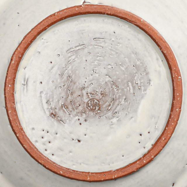 萩焼(伝統的工芸品)平皿中鬼白松丸