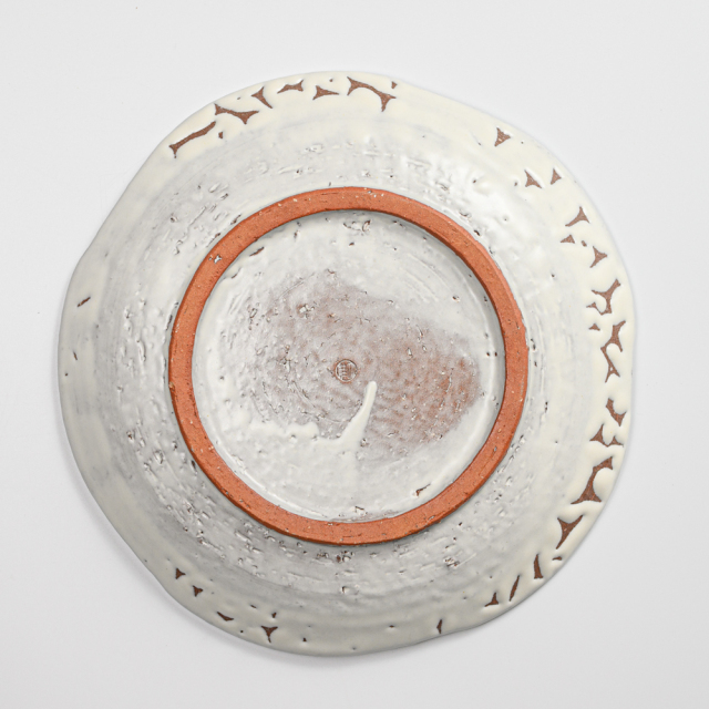 萩焼(伝統的工芸品)平皿大鬼白松五岳