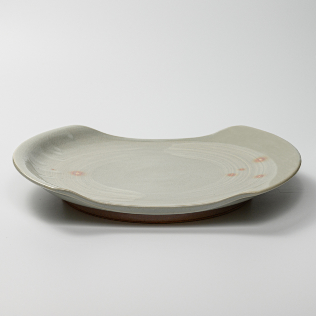 萩焼(伝統的工芸品)大皿刷毛姫切落し