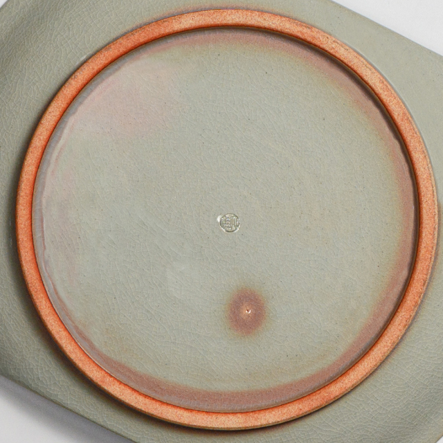 萩焼(伝統的工芸品)大皿刷毛姫切落し