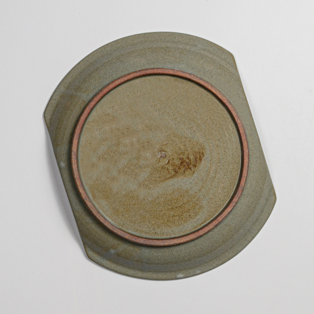 萩焼(伝統的工芸品)大皿刷毛青切落し