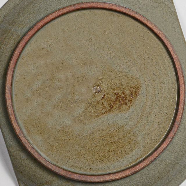 萩焼(伝統的工芸品)大皿刷毛青切落し