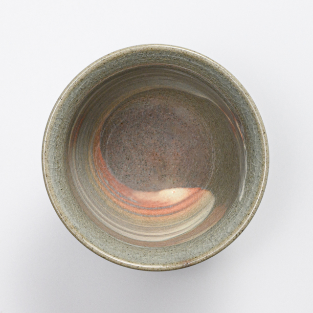 萩焼(伝統的工芸品)汲出し湯呑中刷毛青朝顔No132