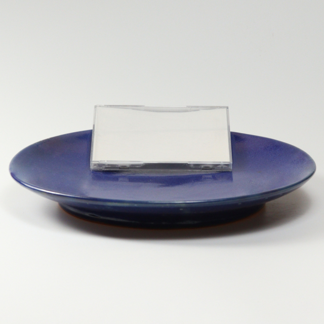 萩焼(伝統的工芸品)特大皿藍釉丸