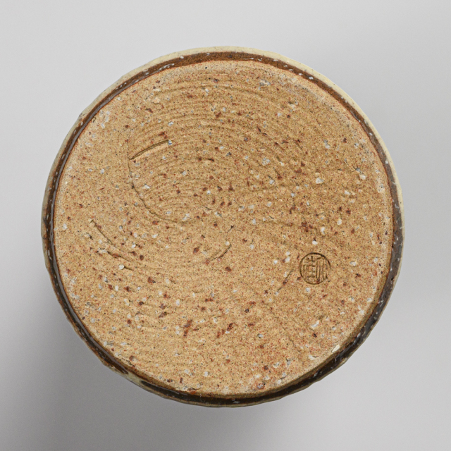 萩焼(伝統的工芸品)花入刷毛青荒肩衝No1403